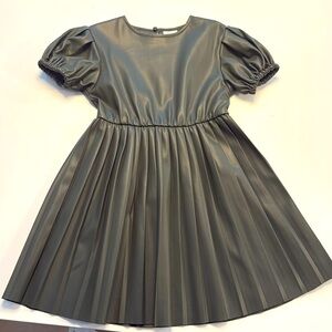 Zara girl’s faux leather dress in grey size 6